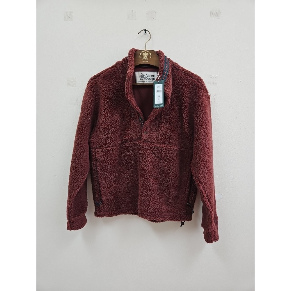 Alpine Design Women's Sherpa 1/4 Snap Pullover X Small Dark Auburn Fleece NWT